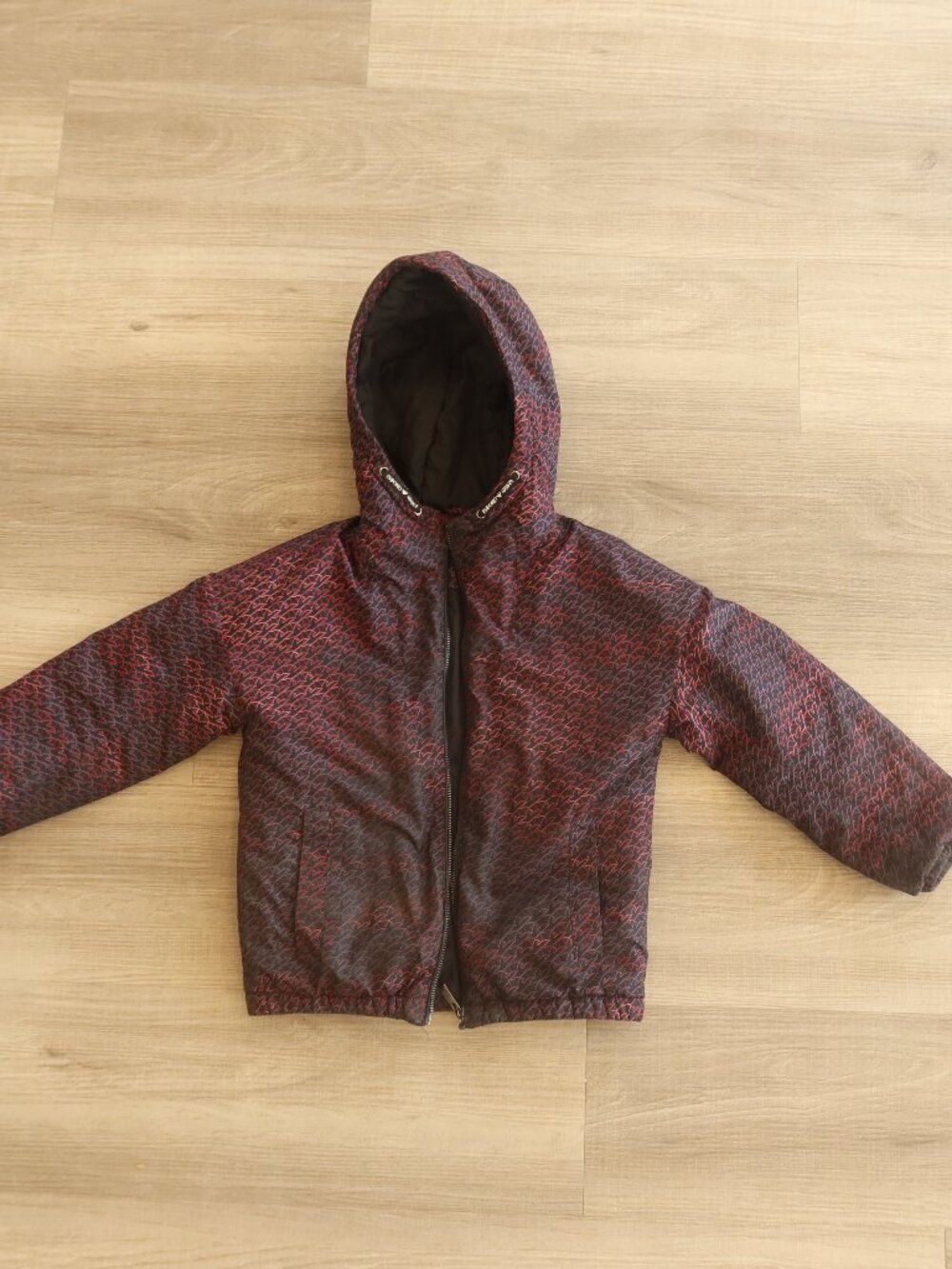 ARMANI KIDS jacket purple logo print zip hoodie windbreaker pockets 6 yrs fall